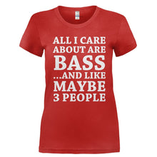 Load image into Gallery viewer, All I Care About Is Playing Bass - T Shirt - Ladies_-_Red_d06cfd5a-4613-42f4-80a3-319d14a96e3f