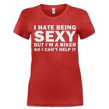 Load image into Gallery viewer, I Hate Being Sexy But I'm a Biker - T Shirt - Ladies_-_Red_dbba190f-5ac3-4cbf-9108-3526cde19152