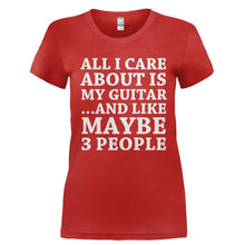 Load image into Gallery viewer, All I Care About Is Playing Guitar - T Shirt - Ladies_-_Red_e0ac8623-bb8e-4ab1-ab9f-761c0f2efc50