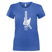 Load image into Gallery viewer, J Bass Guitar - T Shirt - Ladies_-_Royal_01c8e26c-4cc2-4b26-820c-c9e497610f26