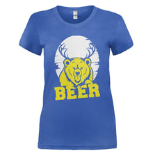 Load image into Gallery viewer, Bear + Deer = Beer - T Shirt - Ladies_-_Royal_1755256c-7d7a-4ec5-ae52-8b5ba621cbd6
