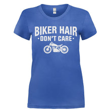Load image into Gallery viewer, Biker Hair Don't Care - T Shirt - Ladies_-_Royal_78d5a7b2-50e0-457c-adbd-e94397d56e78