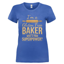 Load image into Gallery viewer, I'm a Gluten Free Baker, What's Your Superpower? - T Shirt - Ladies_-_Royal_907d3ac6-f2ac-4f40-a4c8-589b159fca2c