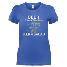 Load image into Gallery viewer, Beer = Salad - T Shirt - Ladies_-_Royal_fbc8b08a-715a-44e1-8510-0eb0c76a0aa1
