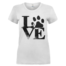 Load image into Gallery viewer, Dog Love - T Shirt - Ladies_-_White_92fa993a-5a82-4e38-a996-77320c34d7b1