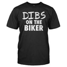Load image into Gallery viewer, Dibs on the Biker - T Shirt - Men_-_Black_5b2999f5-5e10-4f91-8d94-5270acb7bc14