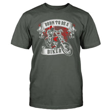 Load image into Gallery viewer, Born to be a Biker - T Shirt - Men_-_Charcoal_9e1e6550-76bc-483f-821c-97ce7689b393