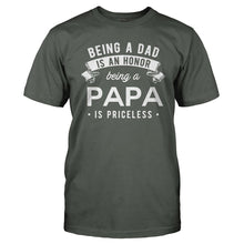 Load image into Gallery viewer, Being a Dad is an Honor. Being a Grandpa is priceless. - T Shirt - Men_-_Charcoal_ed07d152-a85f-4c42-8748-e47da527e78a