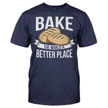 Load image into Gallery viewer, Bake The World A Better Place - T Shirt - Men_-_Navy_155d0097-068a-438e-b9b5-e6b35a61868a