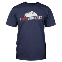 Load image into Gallery viewer, I Love Motorcycles - T Shirt - Men_-_Navy_1cb910c5-b151-4ec7-8ac3-5f883c676f78