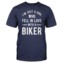 Load image into Gallery viewer, I'm Just A Girl Who Fell In Love With A Biker - T Shirt - Men_-_Navy_9dbde1f8-864b-4d8b-8a9b-1d4146dc1b7b