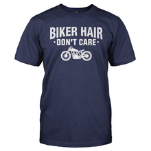 Load image into Gallery viewer, Biker Hair Don't Care - T Shirt - Men_-_Navy_a9b5907a-0840-4e5f-b0d1-d2f378135620
