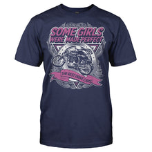 Load image into Gallery viewer, Girls Made Perfect - Motorcycles - T Shirt - Men_-_Navy_afa5ecdf-55da-460f-ba59-71b7e441a1ca