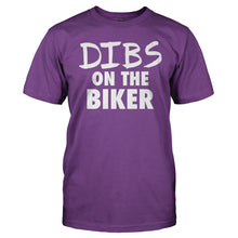 Load image into Gallery viewer, Dibs on the Biker - T Shirt - Men_-_Purple_c6db2d88-2663-48ba-aa1c-b14537fe496f