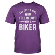 Load image into Gallery viewer, I'm Just A Girl Who Fell In Love With A Biker - T Shirt - Men_-_Purple_d9563e11-ef56-4218-95e2-7087af481342