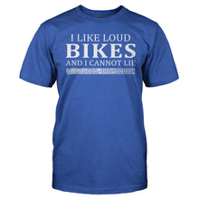 Load image into Gallery viewer, I Like Loud Bikes - T Shirt - Men_-_Royal_178fd9bc-c16e-4fad-acdf-79db9e5d0cb4