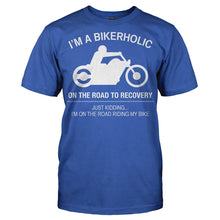 Load image into Gallery viewer, Bikerholic - T Shirt - Men_-_Royal_91bb14fb-1dbe-438e-9cfe-850baaa45b86