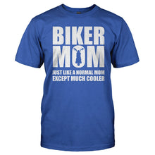 Load image into Gallery viewer, Biker Mom - T Shirt - Men_-_Royal_9f8dd022-f5b5-4d8a-ab85-96e5d4bef942