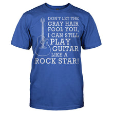 Load image into Gallery viewer, Don't Let The Gray Hair Fool You - Guitar - T Shirt - Men_-_Royal_c32ae5f4-f2c5-4a92-adae-3df5e55a976b