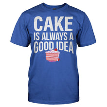 Load image into Gallery viewer, Cake is Always a Good Idea - T Shirt - Men_-_Royal_cb6949b6-0810-4611-9e2a-9fe01ef63da6