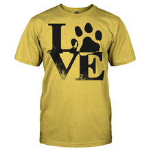 Load image into Gallery viewer, Dog Love - T Shirt - Men_-_Yellow_9a85b133-09e1-4d55-89ab-dcc9cbf39136