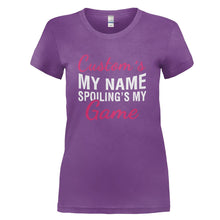 Load image into Gallery viewer, (Your Name)'s My Name. Spoiling's My Game. - Personalized - T Shirt - YOUR_NAME_S_MY_NAME_SPOILING_S_MY_GAME_-_PERSONALIZED_-_Ladies_-_Purple