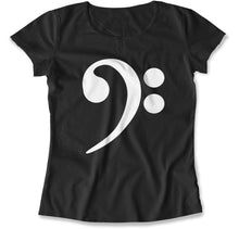 Load image into Gallery viewer, Bass Clef - T Shirt - bass-clef-ladies-black