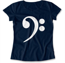 Load image into Gallery viewer, Bass Clef - T Shirt - bass-clef-ladies-navy