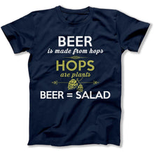 Load image into Gallery viewer, Beer = Salad - T Shirt - beer-salad-tshirt-navyreal
