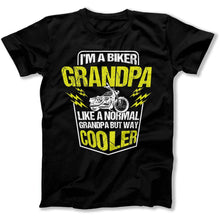 Load image into Gallery viewer, I'm A Biker Grandpa. Like A Normal Grandpa, But Way Cooler - T Shirt - biker-grandpa-tshirt-black