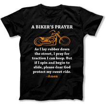 Load image into Gallery viewer, Biker's Prayer - T Shirt - bikers-prayer-tshirt-black
