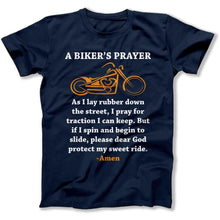 Load image into Gallery viewer, Biker's Prayer - T Shirt - bikers-prayer-tshirt-navy