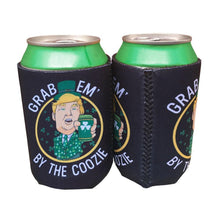 Load image into Gallery viewer, Grab Em By The Coozie St. Patrick's Day Trump Can Cooler - black-koozie---1000-amazon