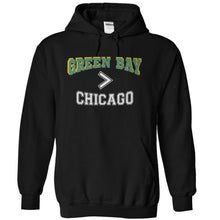 Load image into Gallery viewer, Green Bay > Chicago - T Shirt - black_042cbe7c-659e-44f8-b6df-3c05f6724ebb