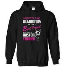 Load image into Gallery viewer, Boston Terriers Are A Girl's Best Friend - T Shirt - black_05497ba1-d7b3-467e-9c02-60b0ee5eaa41