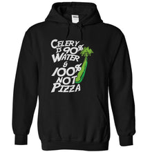 Load image into Gallery viewer, Celery is 95% Water and 100% Not Pizza - T Shirt - black_17fb85bd-edf1-4886-82c2-4cc0275bbe0c