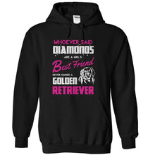 Load image into Gallery viewer, Golden Retrievers Are A Girl's Best Friend - T Shirt - black_188ab9ae-4f86-4bfd-8793-1d2d1a9947fb