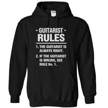 Load image into Gallery viewer, Guitarist Rules - T Shirt - black_1997f7ef-ae3b-4ed4-93a6-968aec172b70
