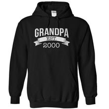 Load image into Gallery viewer, Grandpa Established (Year) - Personalized - T Shirt - black_21cb6048-2a40-409f-ac2f-fd0046bd6106
