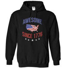 Load image into Gallery viewer, Awesome Since 1776 - T Shirt - black_35fca051-f6f3-40bf-b95b-24d794e97bc9