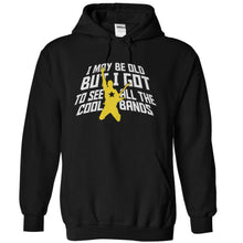 Load image into Gallery viewer, I May Be Old But I Got To See All The Cool Bands - T Shirt - black_3a4c31fb-a8bd-4226-a7c8-2a80f2f9fe6f
