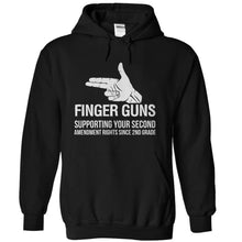 Load image into Gallery viewer, Finger Guns - Supporting Your 2nd Amendment Rights - T Shirt - black_4b7346e5-40cb-4db7-9af6-ffbb2424ecd4