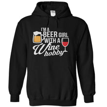Load image into Gallery viewer, I'm A Beer Girl With a Wine Hobby - T Shirt - black_4fe71e48-ec80-4d03-ac5a-b14d87c495ab
