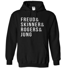 Load image into Gallery viewer, Freud &amp; Skinner &amp; Rogers &amp; Jung - T Shirt - black_5f5e3063-2e80-4711-9363-df464fc3d8a0