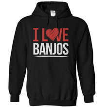 Load image into Gallery viewer, I Love Banjos - T Shirt - black_84a753f1-a1d8-4241-aa7e-ae0e8c6ef8d4