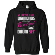 Load image into Gallery viewer, Drums Are A Girl's Best Friend - T Shirt - black_87ceef25-88ad-4343-bda5-8e415c2d61a3