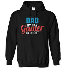 Load image into Gallery viewer, Dad By Day. Gamer By Night - T Shirt - black_8f7e67db-5ed1-477d-9e8d-aa9790864711