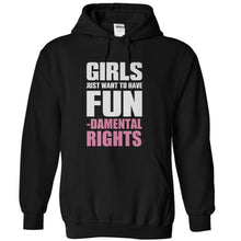 Load image into Gallery viewer, Girls Just Want To Have Fun...damental Rights - T Shirt - black_9ba656cb-39c7-4083-b0bb-906bc98be116