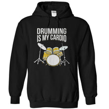 Load image into Gallery viewer, Drumming Is My Cardio - T Shirt - black_9bd3dca8-8c16-47b7-9007-f36aa72f0ad3