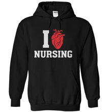 Load image into Gallery viewer, I Love Nursing - T Shirt - black_b3671c9a-e35e-45ee-a9cf-27583a9e583f